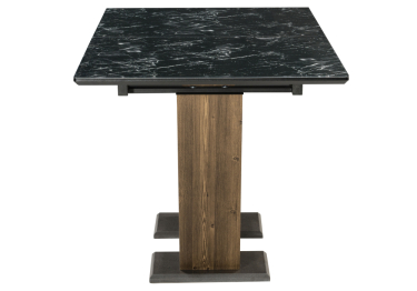 Стол стеклянный Иматра (мрамор черный / черная шагрень)