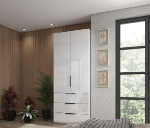 Шкаф 2-х дверный с ящиками 90 см Люкс