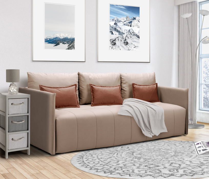 Диваны еврокнижки, Диван кровать прямой  Чилетти, микровелюр