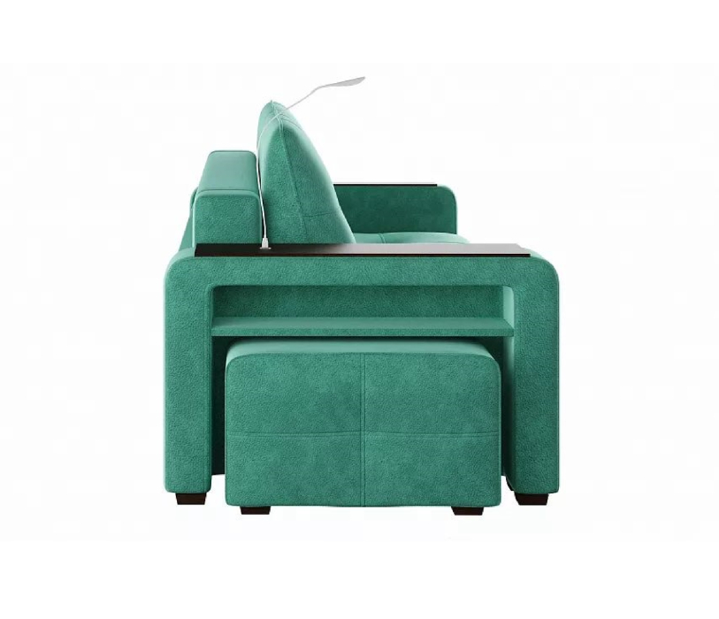 Диваны с ящиком для белья, Диван-кровать прямой Smart 4 пуф слева Велюр