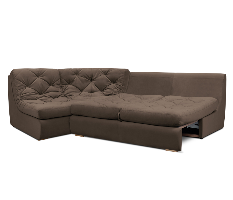 Диваны угловые в гостиную, Диван угловой модульный Борнео со спальным местом, велюр