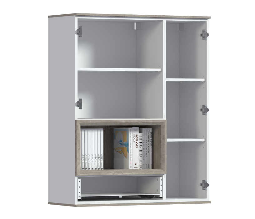 Настенные полки, Комод NAGOS СБ-3033 Белый Бриллиант,Дуб Риббек/Белый Бриллиант