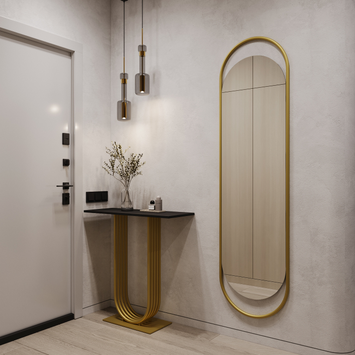 Журнальные столики, Стол консольный с металлическим подстольем ARFEO (Золотой) 80*35*80