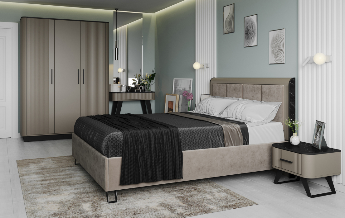 Кровати с мягким изголовьем, Кровать ПМ 1600 Фиделия 76.14