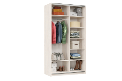 Шкаф-купе Smart 1224 2х дверный (фасады ЛДСП) профиль серебро