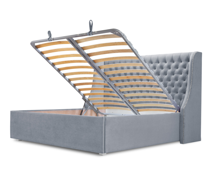 Мягкая кровать, Кровать с мягким изголовьем Пандора 1400, микровелюр