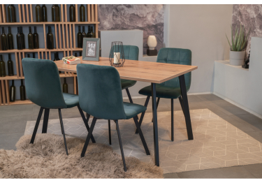 Стол деревянный Тринити Лофт 120 25 мм  (матовый черный)