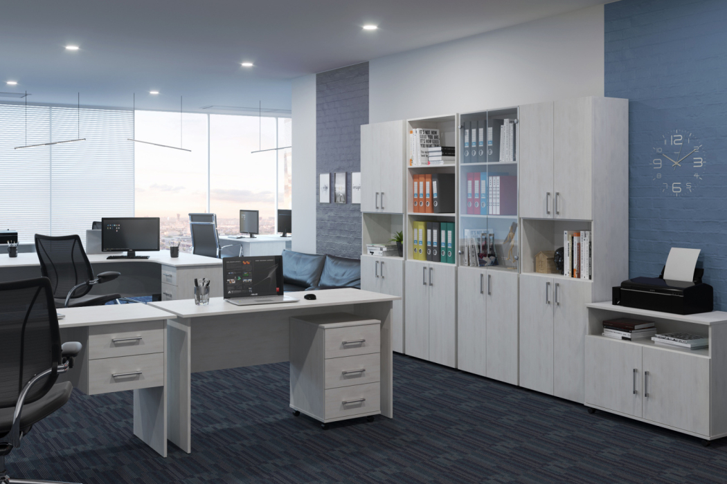 Прямые, Стол с тумбой  ОФ-113K+ОФ-22