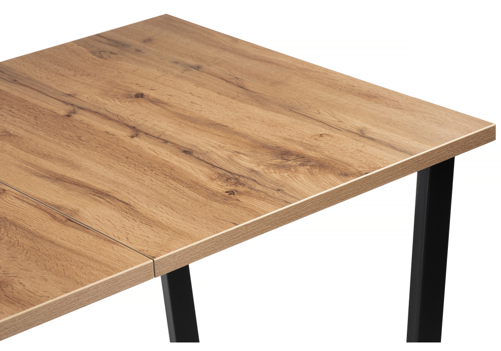 Обеденные столы, Стол деревянный раскладной Лота Лофт 120 25 мм (матовый черный)