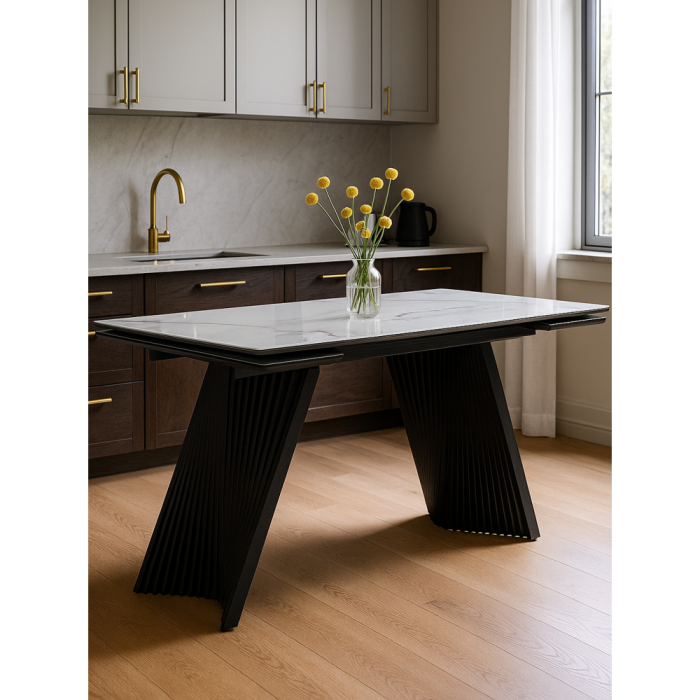 Обеденные столы, Стеклянный стол Вейв 140(200)х80