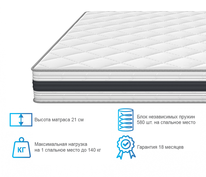 Другие размеры, Матрас ARMOS Ясон Hard (Трикотаж 3D) 80х190 см