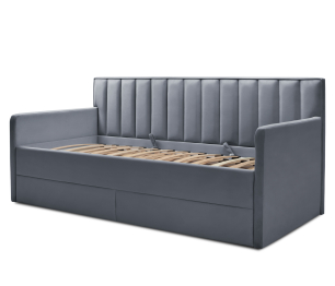 Кровать с  дополнительным спальным местом  и боковинами Порше, микровелюр