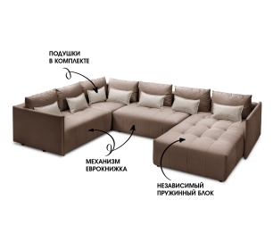 Диван еврокнижка Чилетти П-образный