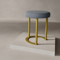 Пуфы дизайнерские, Пуф с металлическим каркасом HORSIX (Золотой)