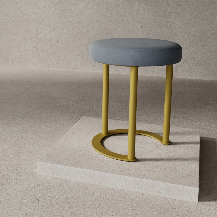 Пуфы дизайнерские, Пуф с металлическим каркасом HORSIX (Золотой)