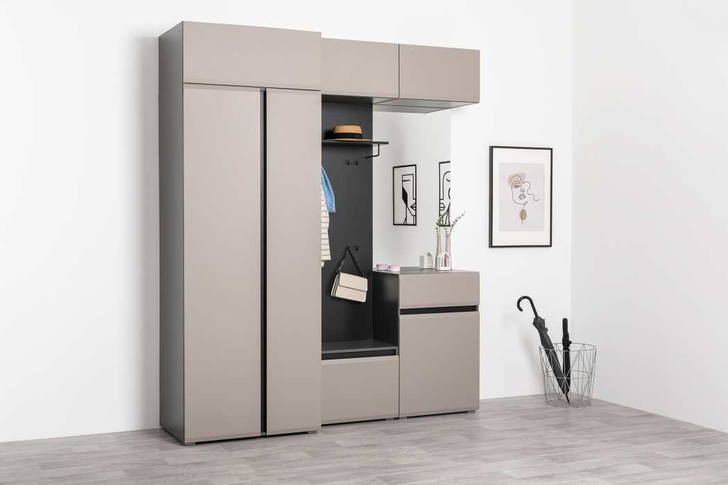 Тумбы, Комод Сидней 16.231.02, антрацит, веллюто капучино