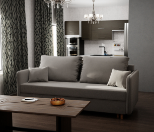 Прямой диван Комфорта,еврокнижка,велюр