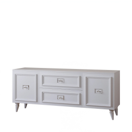 Комод Валенсия под телевизор 160х45х67 см серебро