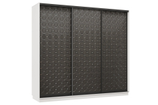 Шкафы-купе 3-х дверные, Шкаф-купе Премьер 33 (01РЧ;01РЧ;01РЧ) фасады ромб чёрный/трёхдверный/Профиль чёрный муар