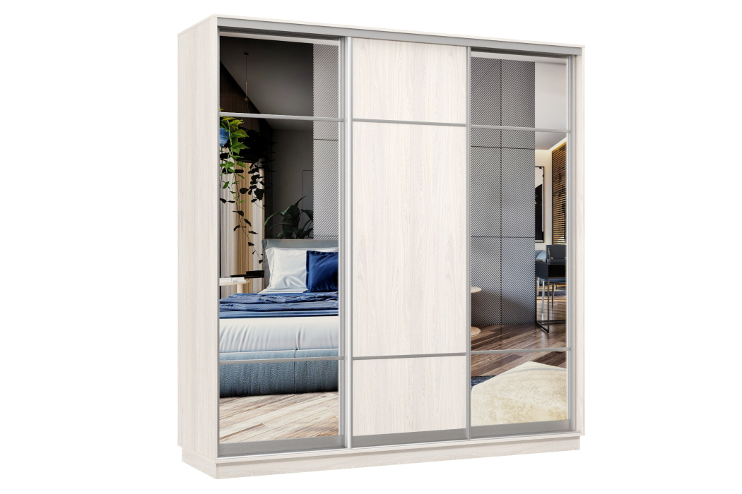 Шкафы-купе 3-х дверные, Шкаф-купе Премьер Лайт 34 (11;08;11) трехдверный