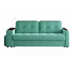 Диван-кровать прямой Smart 4 пуф слева Велюр