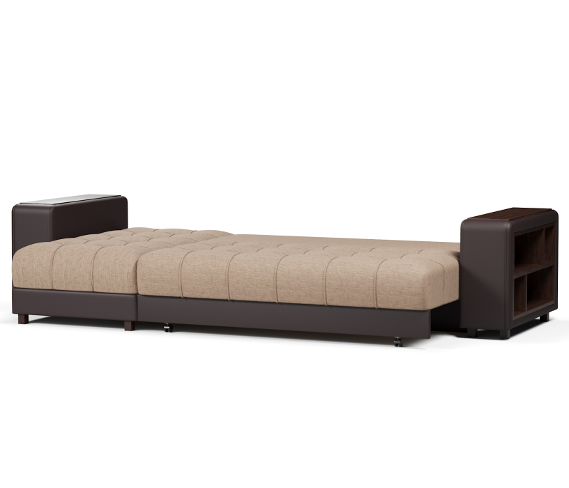 Диваны угловые, Диван угловой Дубай еврокнижка рогожка+экокожа