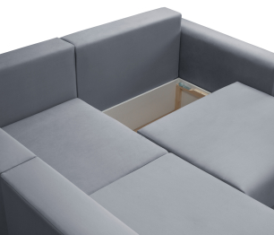 Диван угловой Мэдисон Лонг со спальным местом, микровелюр