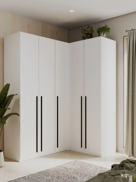 Шкафы, Угловой шкаф для одежды распашной с ящиками, София, 2200х1700х1300мм