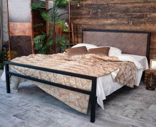 Кровать в стиле лофт Лоренцо 1.4 (Черный)