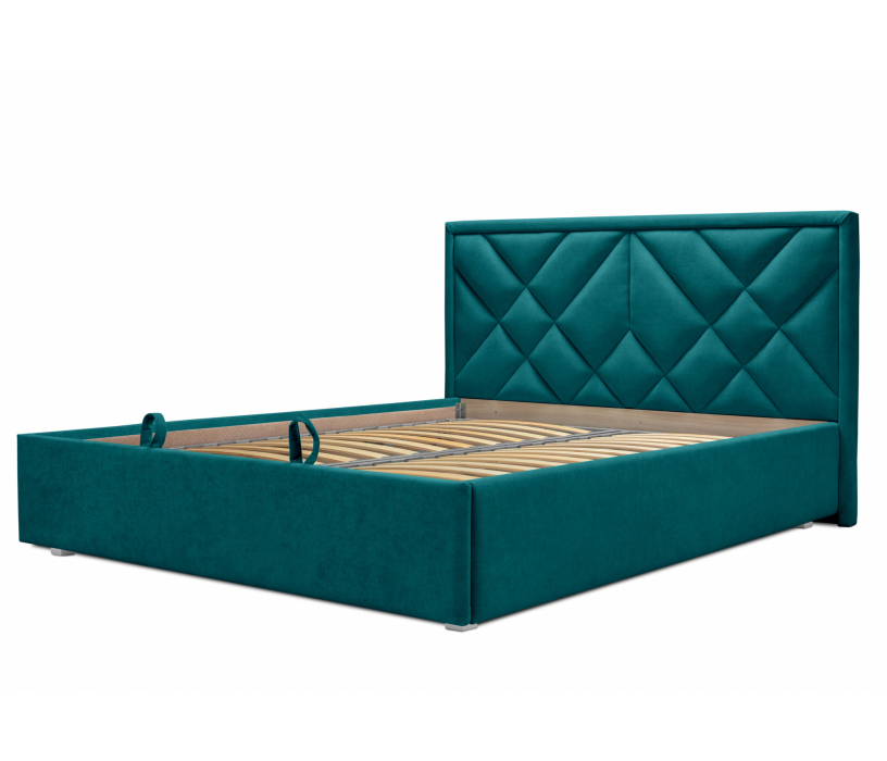 Мягкая кровать, Кровать с мягким изголовьем Сидней 140 с подъемным механизмом, микровелюр