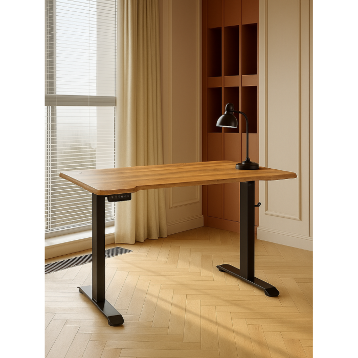 Прямые компьютерные столы, Компьютерный стол Маркос с механизмом подъема 120х75х75, черный