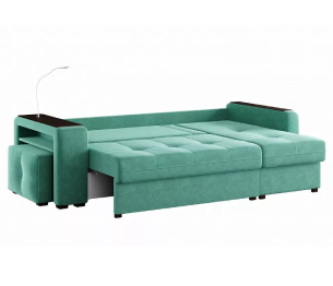 Диван-кровать угловой Smart 4 пуф слева Велюр
