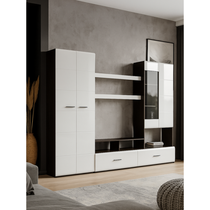 Стенки для гостиной, Гостиная Jimenez дуб венге / белый глянец