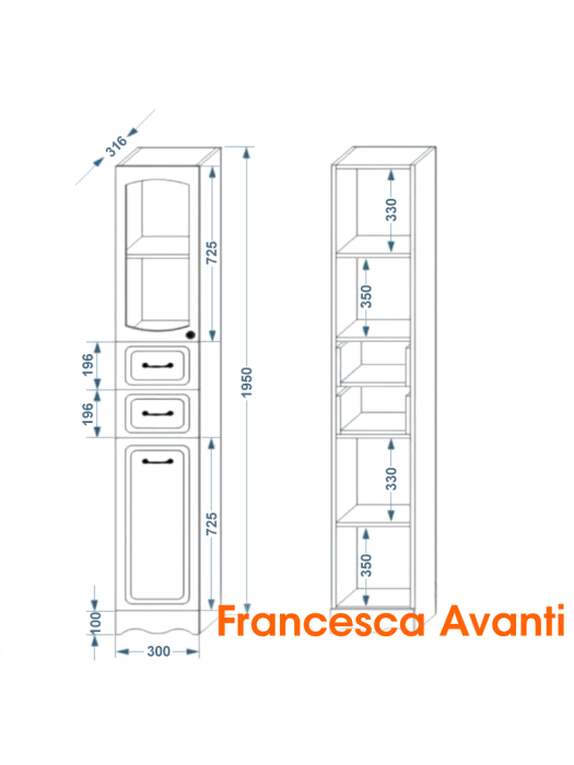 Пеналы, Пенал Francesca Avanti Империя 30, с подсветкой, левый