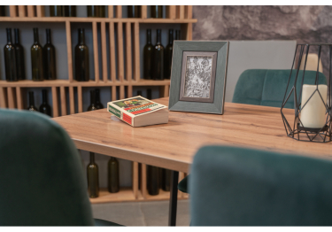 Стол деревянный Тринити Лофт 120 25 мм  (матовый черный)