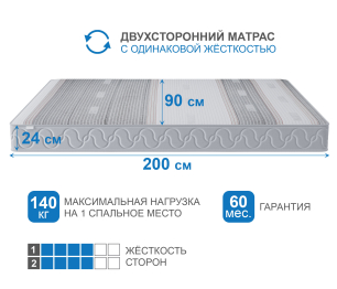 Столлайн / Матрас Премиум-Ориент в чехле Magnetic 900х2000