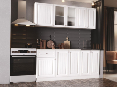 Кухонные гарнитуры, Кухонный гарнитур Хозяюшка Акация белая МДФ 1,8м