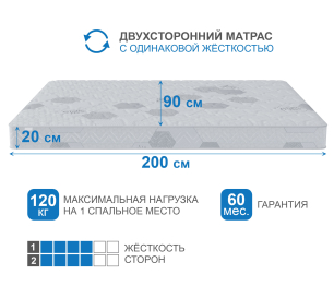 Столлайн / Матрас Сити-Альмерия в скрутке 900х2000