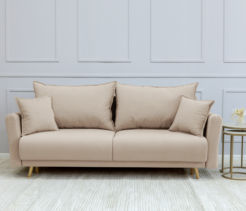 Диваны еврокнижки, Диван кровать прямой со спальным местом "Мия", микровелюр