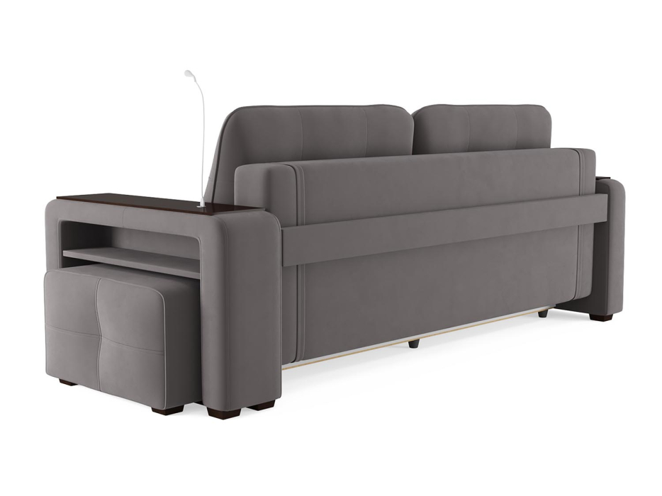 Диваны с ящиком для белья, Диван-кровать прямой Smart 4 пуф справа Велюр