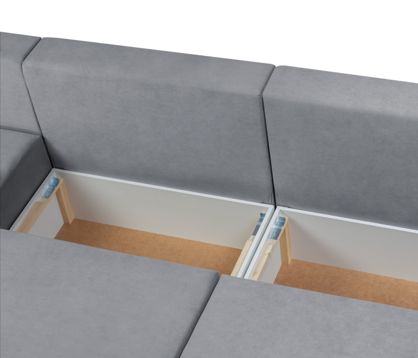 Диваны угловые в гостиную, Диван модульный со спальным местом Мэдисон П-образный