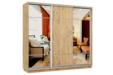 Шкафы-купе 3-х дверные, Шкаф-купе Премьер Лайт 59 (11;08;11) трехдверный