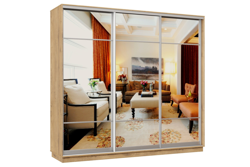 Шкафы-купе 3-х дверные, Шкаф-купе Премьер Лайт 57 (11;11;11) трехдверный