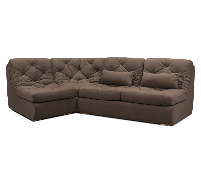 Диваны угловые в гостиную, Диван угловой модульный Борнео со спальным местом, велюр