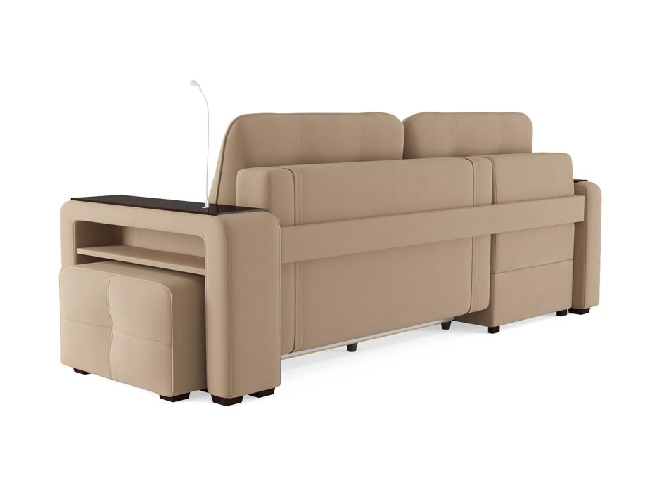 Диваны угловые в гостиную, Диван-кровать угловой Smart 4 пуф справа Велюр