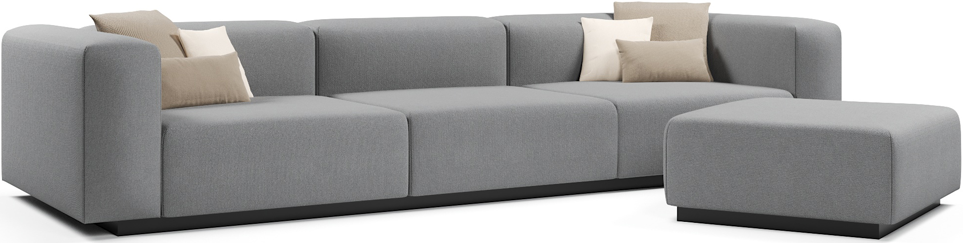 Диваны прямые, Диван прямой модульный нераскладной Наполи 2, велюр