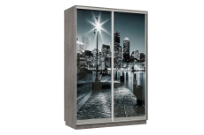 Шкафы-купе 2-х дверные, Шкаф-купе Премьер Лайт 01 Мини Ф-1356 двухдверный