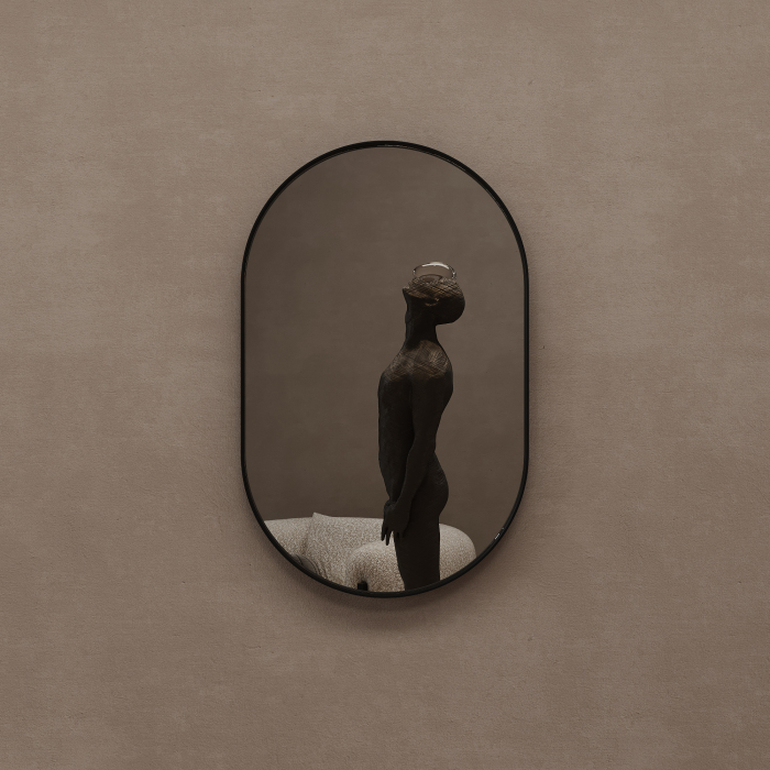 Зеркала в спальню, Дизайнерское настенное зеркало GENGLASS Nolvis S в металлической раме