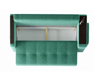 Диван-кровать прямой Smart 4 пуф справа Велюр