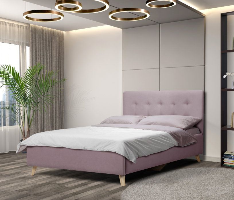 Односпальные, Кровать с мягким изголовьем Адель 0,9, микровелюр